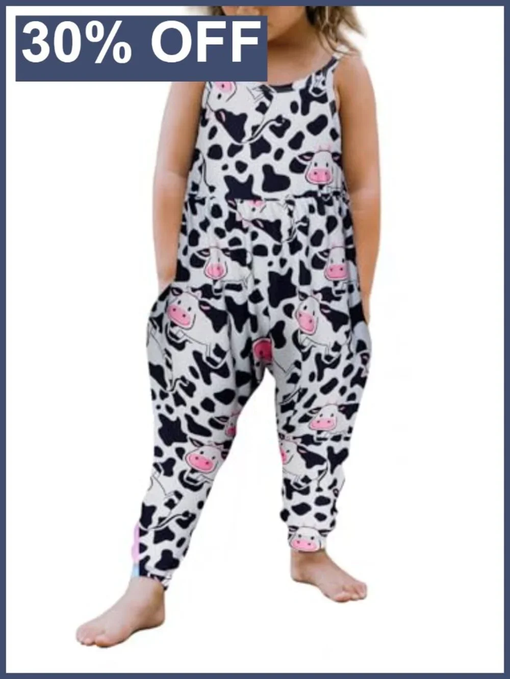 Toddler Girls Strap Jumpsuit One Piece Romper with Pockets Sleeveless
